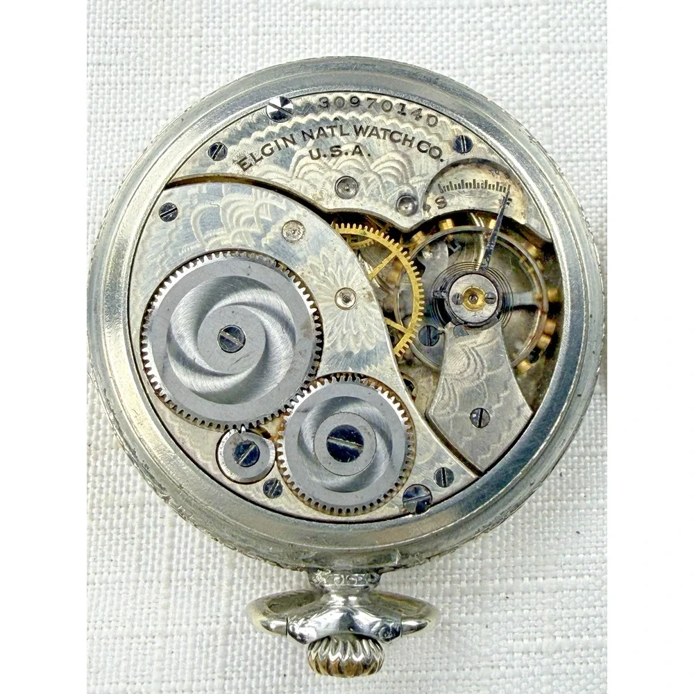 Elgin 303 12s 7 Jewel Open Face Pocket Watch 1928 Model